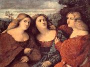 Palma Vecchio The Three Sisters (detail) dh oil